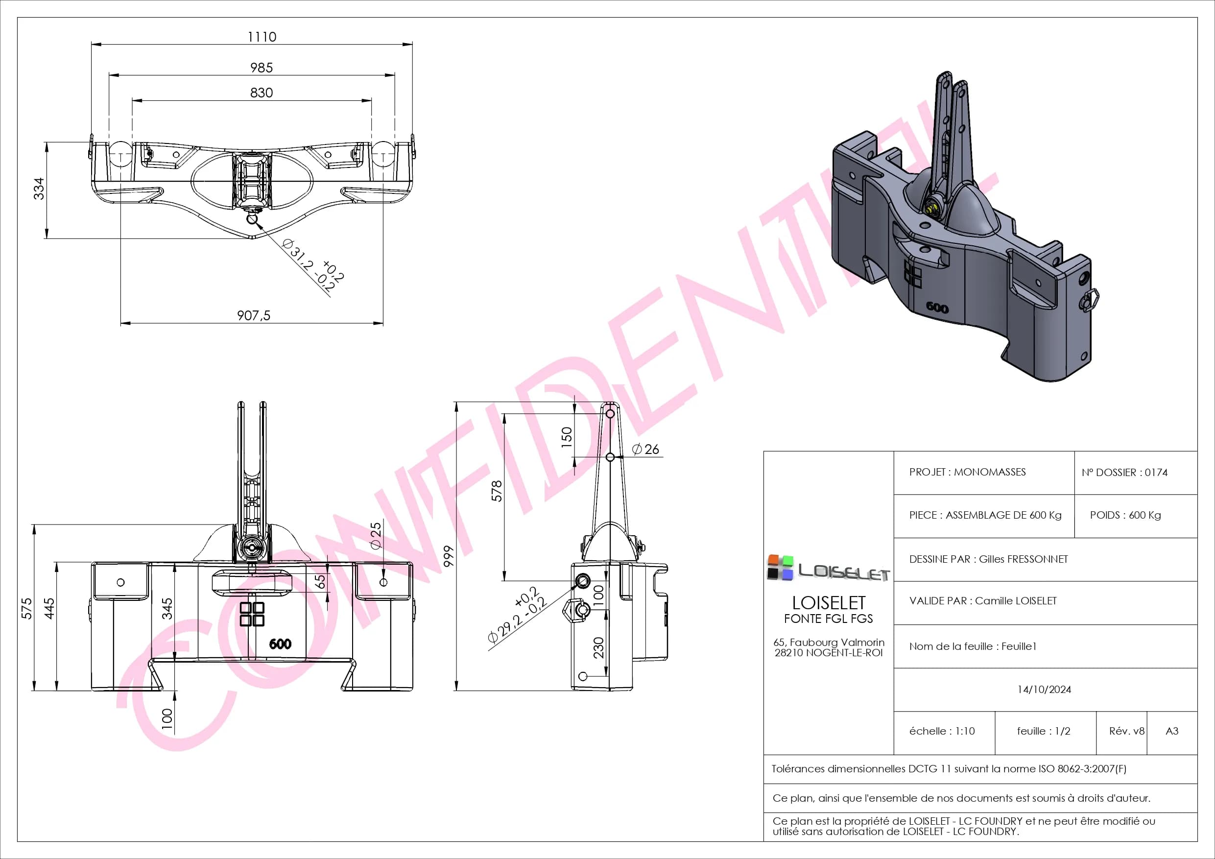 Piano di assemblaggio - 600 kg