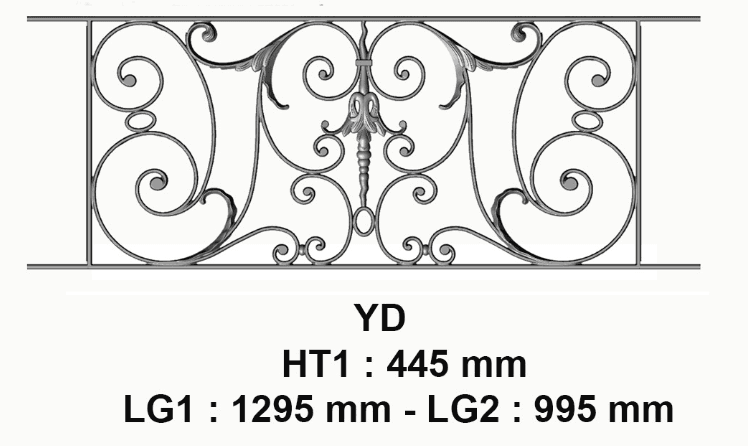 Griglia del balcone, parapetto in ghisa — rif YD