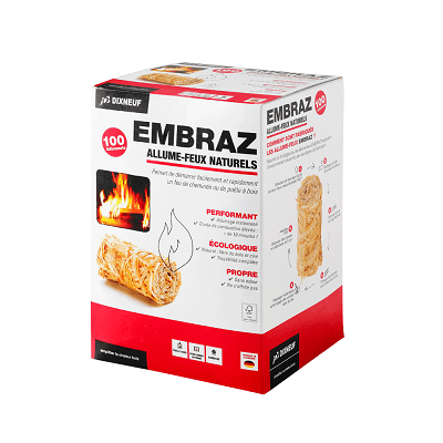 Accenditori naturali in lana di legno e cera naturale, scatola da 100