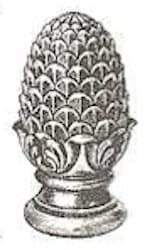 Palla di scala - Pigna con base rotonda