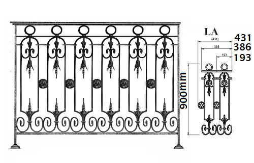 Parapetti balaustre in ghisa Uccellino