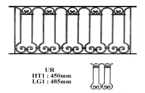 Balcon garde-corps balustrade en fonte Loiselet