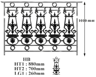 Parapetti balaustre in ghisa Uccellino