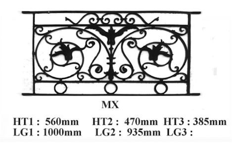 Balcone parapetti balaustra in ghisa Uccellino