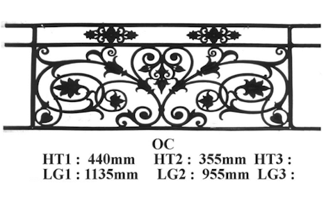 Balcone parapetti balaustra in ghisa Uccellino