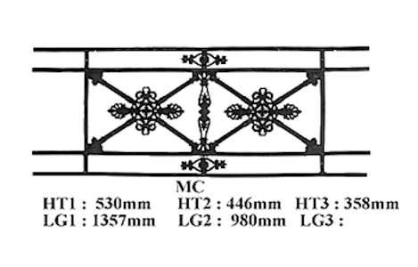 Balcone parapetti balaustra in ghisa Uccellino