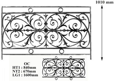 Parapetti balaustre in ghisa Uccellino