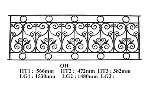 Balcone parapetti balaustra in ghisa Uccellino