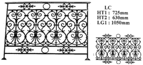 Parapetti balaustre in ghisa Uccellino