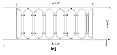 Balcone parapetti balaustra in ghisa Uccellino