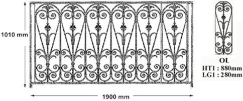 Parapetti balaustre in ghisa Uccellino