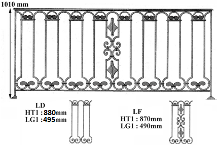 Parapetti balaustre in ghisa Uccellino