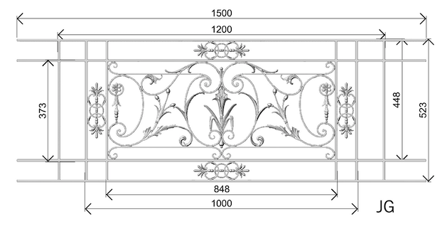 Balcone parapetti balaustra in ghisa Uccellino