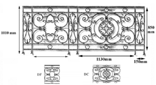 Parapetti balaustre in ghisa Uccellino