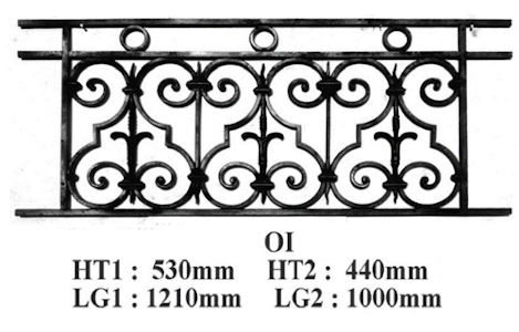 Balcone parapetti balaustra in ghisa Uccellino