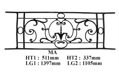 Balcone parapetti balaustra in ghisa Uccellino