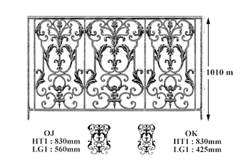 BALUSTRADE BALUSTRE RAMBARDE FONTE FER FORGÉ LOISELET - OJ - OK