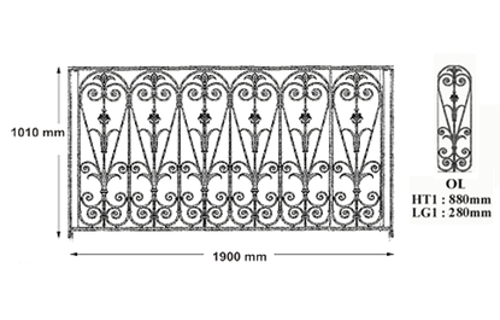 BALUSTRADE BALUSTRE RAMBARDE FONTE FER FORGÉ LOISELET - OL