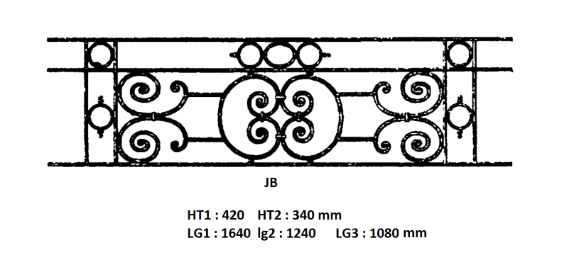 GRILLE DE BALCON GARDE CORPS BALUSTRADE LOISELET - JB