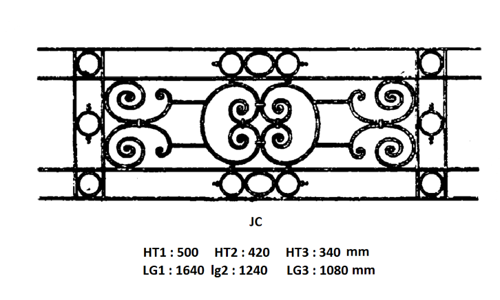 GRILLE DE BALCON GARDE CORPS BALUSTRADE LOISELET - JC